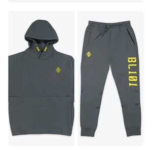 Kids Charcoal Jogger Set with Yellow Accents